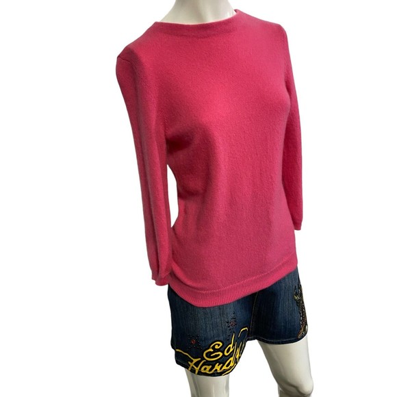 TALBOTS Womens Cashmere Sweater Crewneck Hot Pink Medium - Picture 7 of 12
